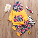 Baby Girl Clothes Set Hoodie+Pants+Headband Outfits