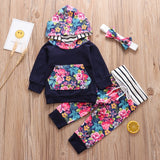 Baby Girl Clothes Set Hoodie+Pants+Headband Outfits