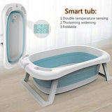 Foldable Baby Shower Tub with Thermometer Smart Temperature sensing