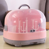 Anti Dust Baby Bottles Storage Box Drying Rack Plastic Tableware Dry Case Cleaning Dryer Drainer Storage Container