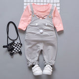 Spring newborn baby girls clothes sets fashion suit T-shirt + pants