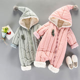Winter fall Newborn Infants Baby girls boys Clothes Warm Hooded Jumpsuit Jacket