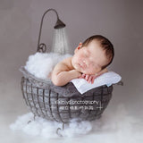 Iron Basket Shower Bathtub Novelty Newborn Photography Accessories
